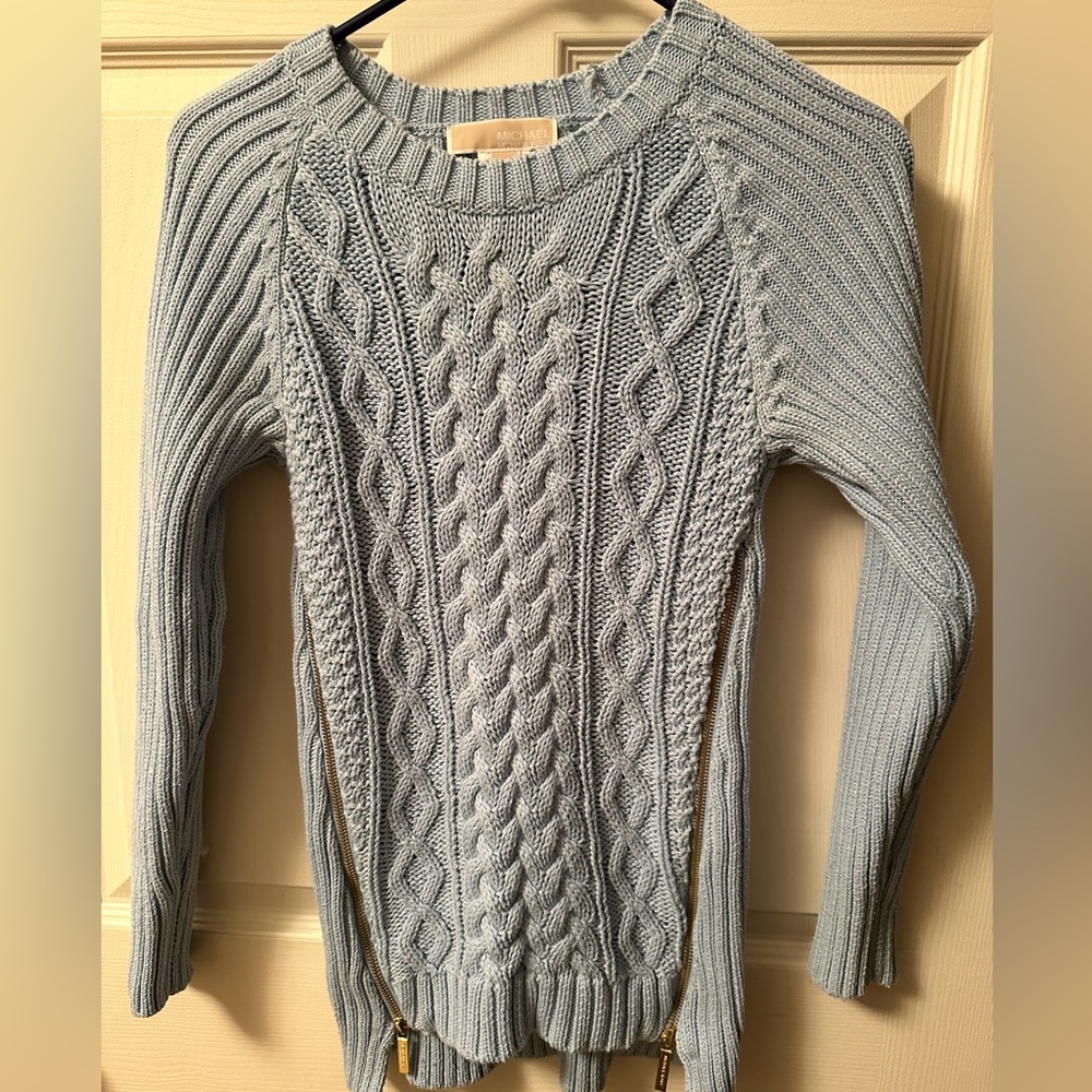Michael Kors Blue Cable Knit Sweater